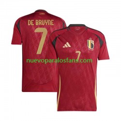 Camiseta de Fútbol Bélgica De Bruyne 7 Hombre Casa Euro 2024 Manga Corta