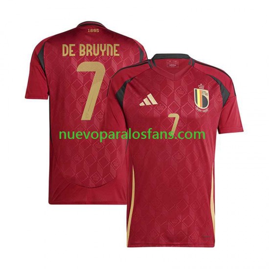 Camiseta de Fútbol Bélgica De Bruyne 7 Hombre Casa Euro 2024 Manga Corta