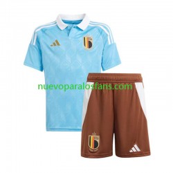 Camiseta de Fútbol Bélgica Niño Exterior Euro 2024 Manga Corta