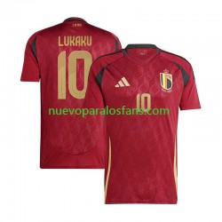 Camiseta de Fútbol Bélgica Romelu Lukaku 10 Hombre Casa Euro 2024 Manga Corta