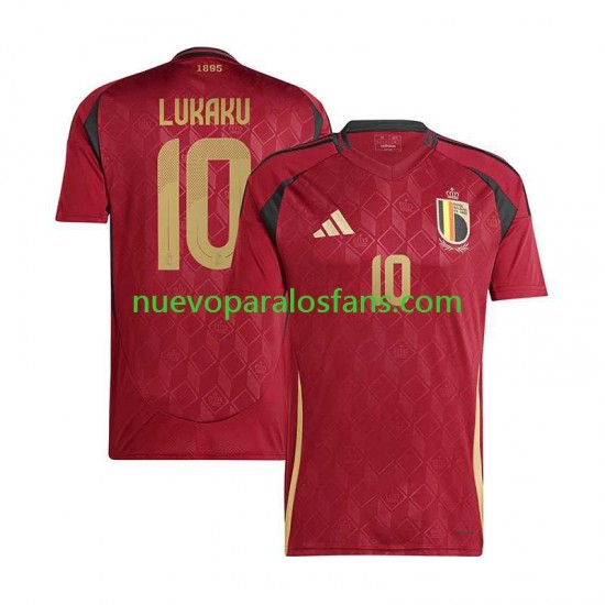 Camiseta de Fútbol Bélgica Romelu Lukaku 10 Hombre Casa Euro 2024 Manga Corta