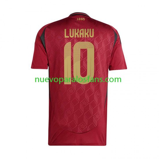 Camiseta de Fútbol Bélgica Romelu Lukaku 10 Hombre Casa Euro 2024 Manga Corta