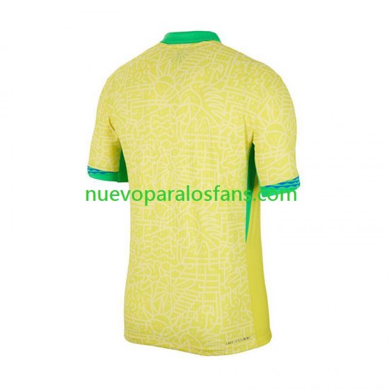 Camiseta de Fútbol Brasil Copa America Hombre Casa 2024 Manga Corta