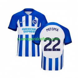 Camiseta de Fútbol Brighton & Hove Albion Mitoma 22 Hombre Casa 2023-2024 Manga Corta