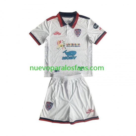 Camiseta de Fútbol Cagliari Niño Exterior 2023-2024 Manga Corta