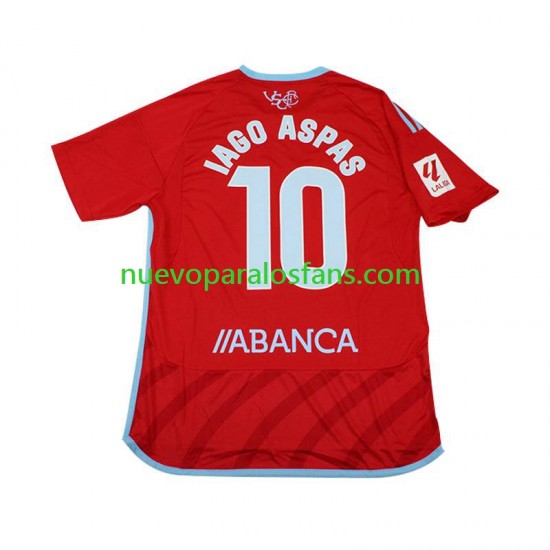 Camiseta de Fútbol Celta de Vigo Iago Aspas 10 Hombre Exterior 2023-2024 Manga Corta