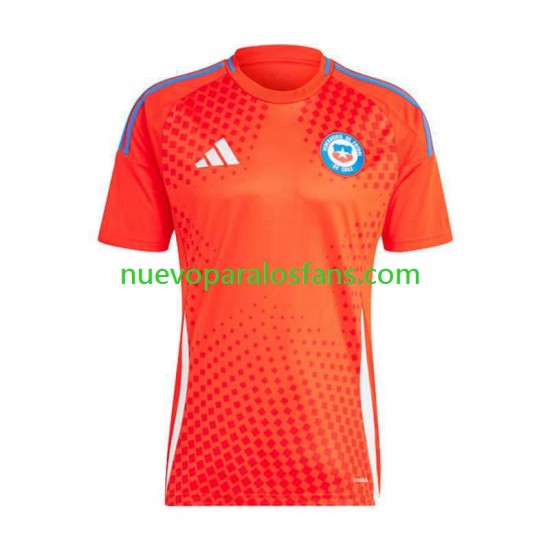 Camiseta de Fútbol Chile Copa America Hombre Casa 2024 Manga Corta