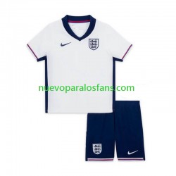 Camiseta de Fútbol Inglaterra Niño Casa Euro 2024 Manga Corta
