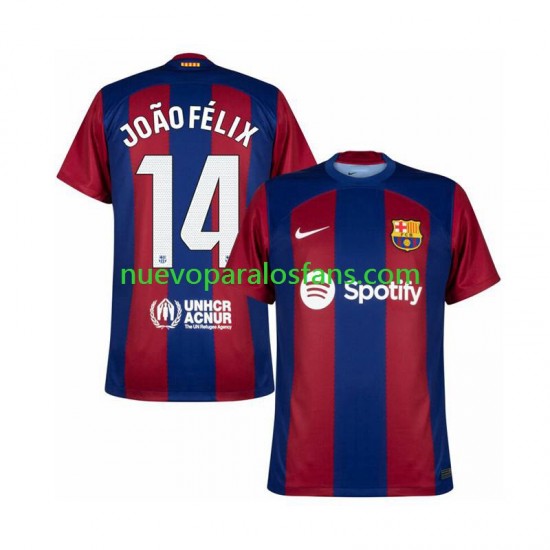 Camiseta de Fútbol FC Barcelona Joao Felix 14 Hombre Casa 2023-2024 Manga Corta