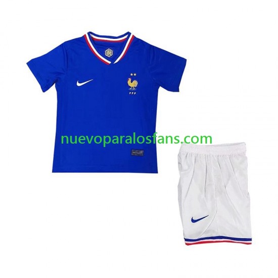 Camiseta de Fútbol Francia Niño Casa Euro 2024 Manga Corta