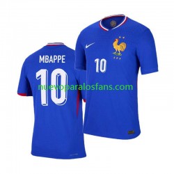 Camiseta de Fútbol Francia Mbappé Kylian 10 Hombre Casa Euro 2024 Manga Corta