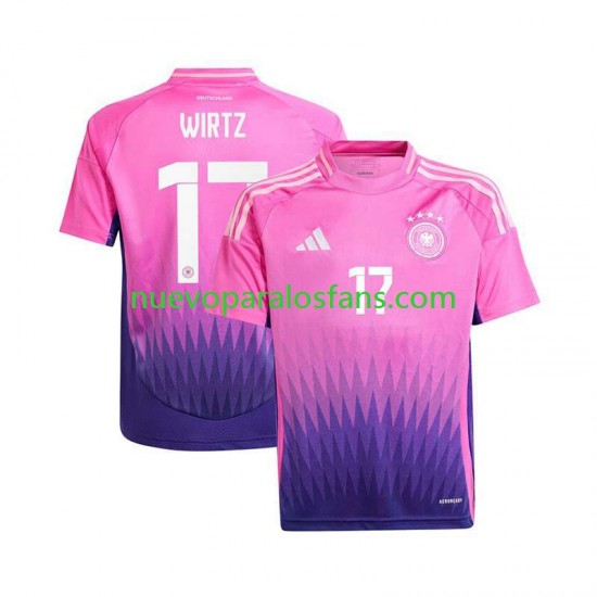Camiseta de Fútbol Alemania Florian Wirtz 17 Hombre Exterior Euro 2024 Manga Corta