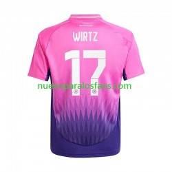 Camiseta de Fútbol Alemania Florian Wirtz 17 Hombre Exterior Euro 2024 Manga Corta