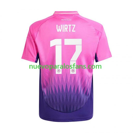 Camiseta de Fútbol Alemania Florian Wirtz 17 Hombre Exterior Euro 2024 Manga Corta