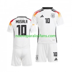 Camiseta de Fútbol Alemania Jamal Musiala 10 Niño Casa Euro 2024 Manga Corta