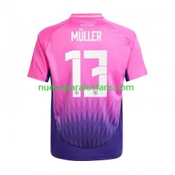 Camiseta de Fútbol Alemania Thomas Muller 13 Hombre Exterior Euro 2024 Manga Corta