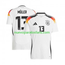 Camiseta de Fútbol Alemania Thomas Muller 13 Hombre Casa Euro 2024 Manga Corta