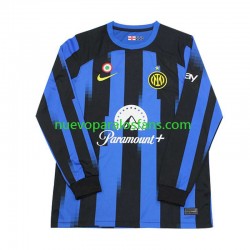 Camiseta de Fútbol Inter Milan Hombre Casa 2023-2024 Manga Larga