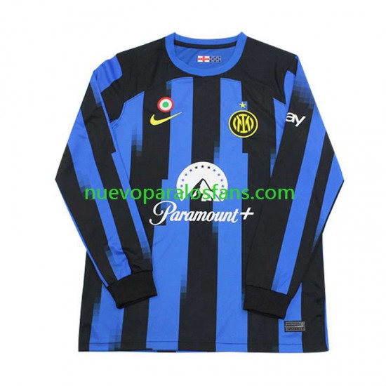Camiseta de Fútbol Inter Milan Hombre Casa 2023-2024 Manga Larga