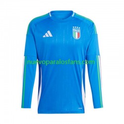 Camiseta de Fútbol Italia Hombre Casa Euro 2024 Manga Larga