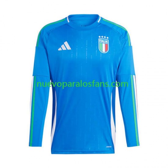 Camiseta de Fútbol Italia Hombre Casa Euro 2024 Manga Larga