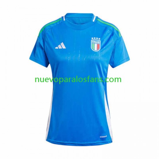 Camiseta de Fútbol Italia Mujer Casa Euro 2024 Manga Corta