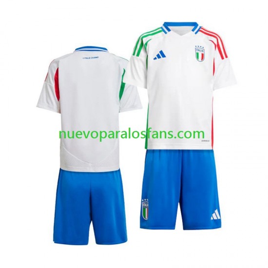 Camiseta de Fútbol Italia Niño Exterior Euro 2024 Manga Corta