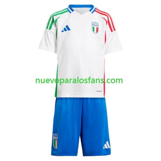 Camiseta de Fútbol Italia Niño Exterior Euro 2024 Manga Corta