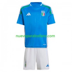Camiseta de Fútbol Italia Niño Casa Euro 2024 Manga Corta