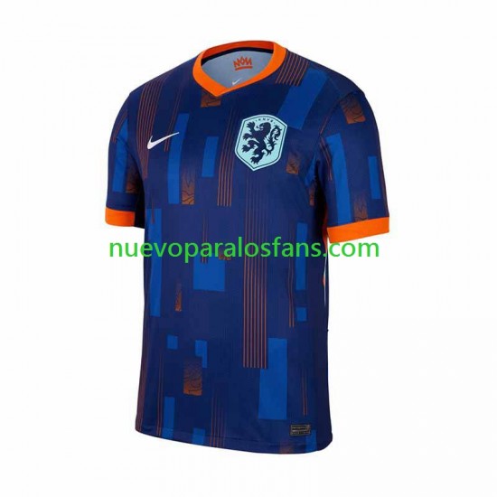 Camiseta de Fútbol Países Bajos Hombre Exterior Euro 2024 Manga Corta