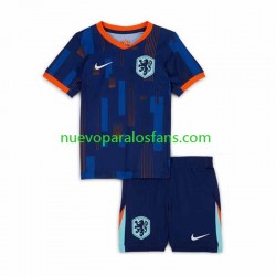 Camiseta de Fútbol Países Bajos Niño Exterior Euro 2024 Manga Corta