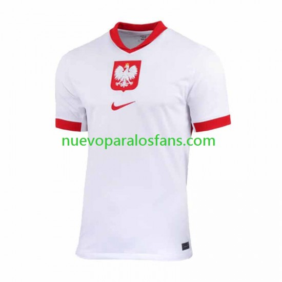 Camiseta de Fútbol Polonia Hombre Casa 2024 Manga Corta