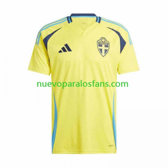 Camiseta de Fútbol Suecia Hombre Casa 2024 Manga Corta