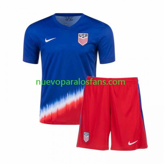 Camiseta de Fútbol Estados Unidos Niño Exterior 2024 Manga Corta