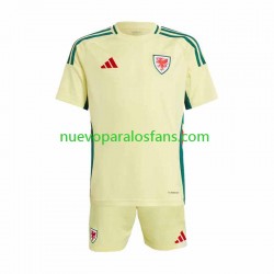 Camiseta de Fútbol Gales Niño Exterior 2024 Manga Corta