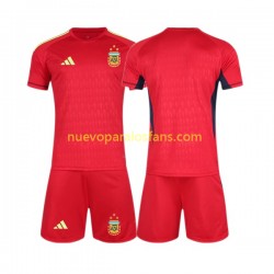 Camiseta de Fútbol Argentina Portero Niño Exterior Copa Mundial 2022 Manga Corta