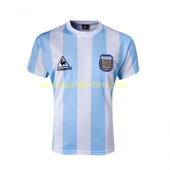 Camiseta de Fútbol Argentina 1986 Retro Hombre Casa Manga Corta