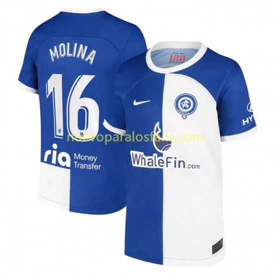 Camiseta de Fútbol Atlético Madrid Molina 16 120 Anniversary Hombre Casa 2022-2023 Manga Corta