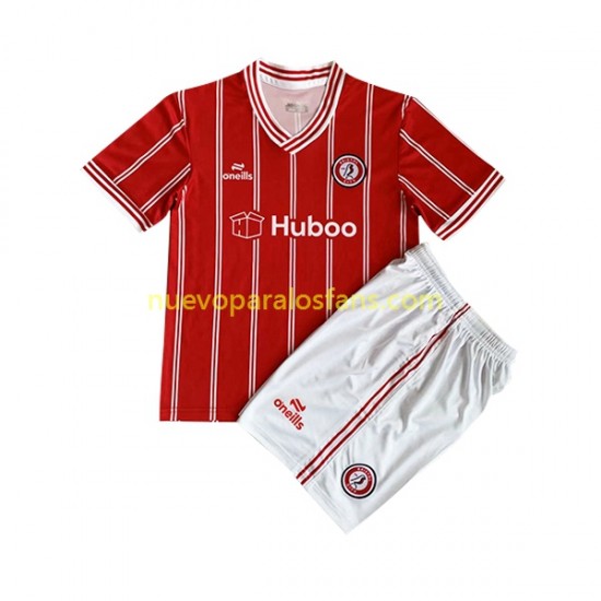 Camiseta de Fútbol Bristol City Niño Casa 2023-2024 Manga Corta