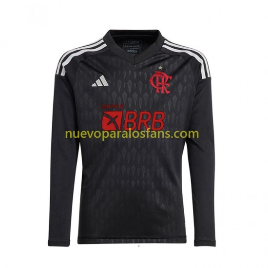 Camiseta de Fútbol CR Flamengo Portero Hombre Exterior 2023-2024 Manga Larga