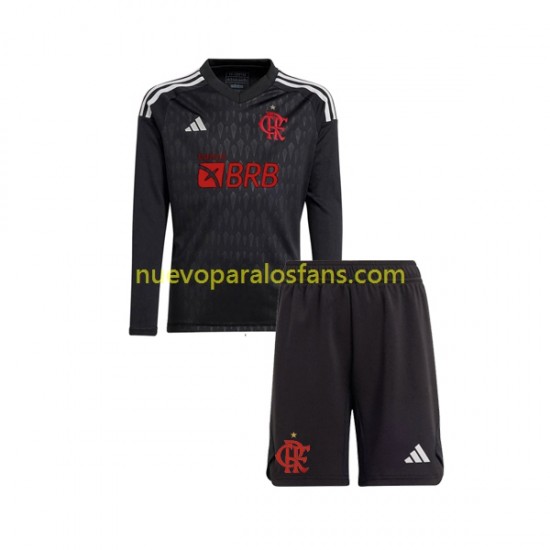 Camiseta de Fútbol CR Flamengo Portero Niño Exterior 2023-2024 Manga Larga