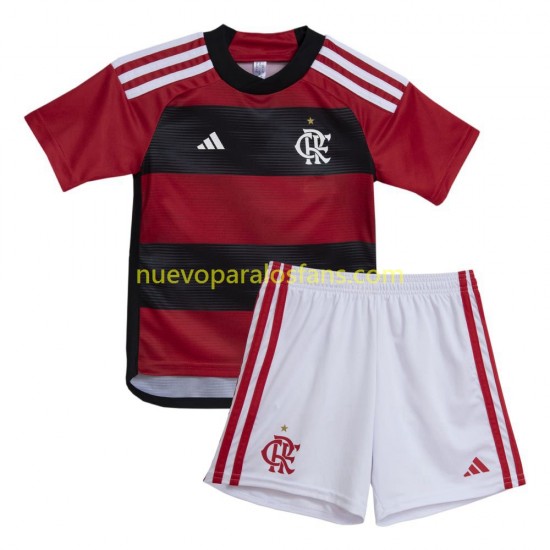 Camiseta de Fútbol CR Flamengo Niño Casa 2023-2024 Manga Corta