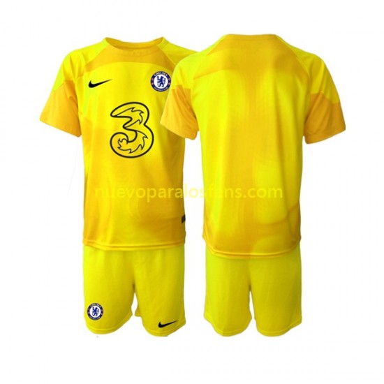 Camiseta de Fútbol Chelsea Portero Niño Exterior 2022-2023 Manga Corta