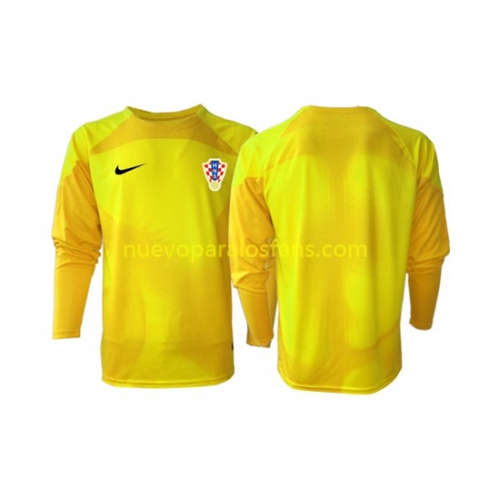 Camiseta de Fútbol Croacia Portero Hombre Casa Copa Mundial 2022 Manga Larga