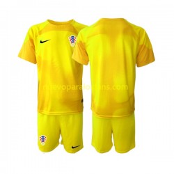 Camiseta de Fútbol Croacia Portero Niño Casa Copa Mundial 2022 Manga Corta