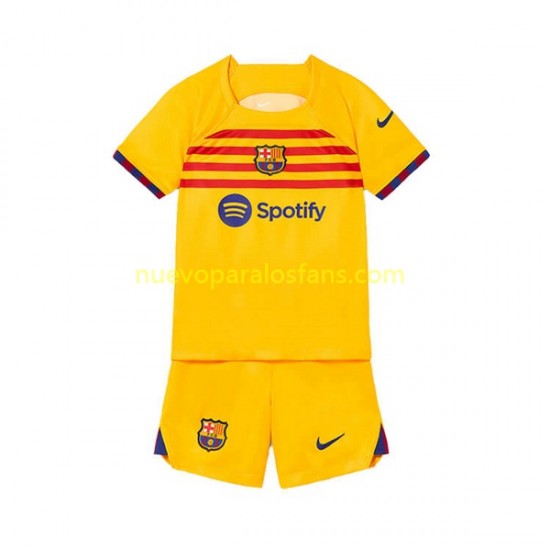 Camiseta de Fútbol FC Barcelona Niño Cuarto 2022-2023 Manga Corta