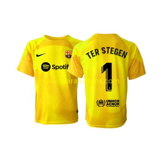 Camiseta de Fútbol FC Barcelona Ter Stegen 1 Portero Hombre Cuarto 2022-2023 Manga Corta