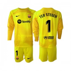 Camiseta de Fútbol FC Barcelona Ter Stegen 1 Portero Niño Cuarto 2022-2023 Manga Larga