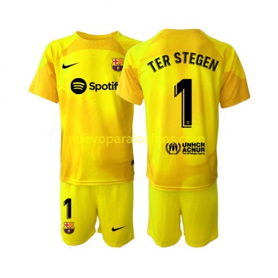 Camiseta de Fútbol FC Barcelona Ter Stegen 1 Portero Niño Cuarto 2022-2023 Manga Corta