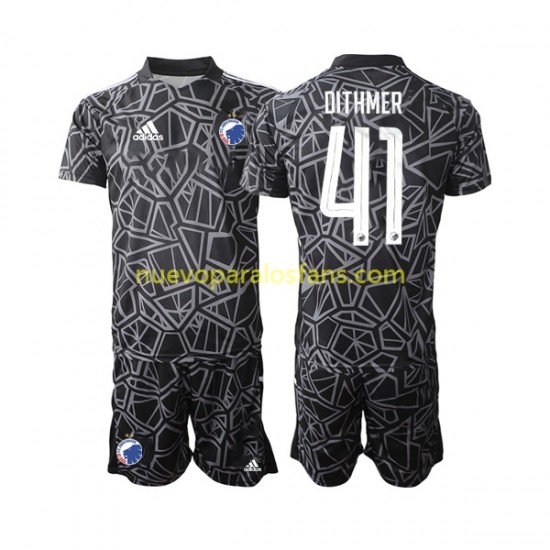 Camiseta de Fútbol FC Kopenhaga Andreas Dithmer 41 Portero Niño Casa 2022-2023 Manga Corta